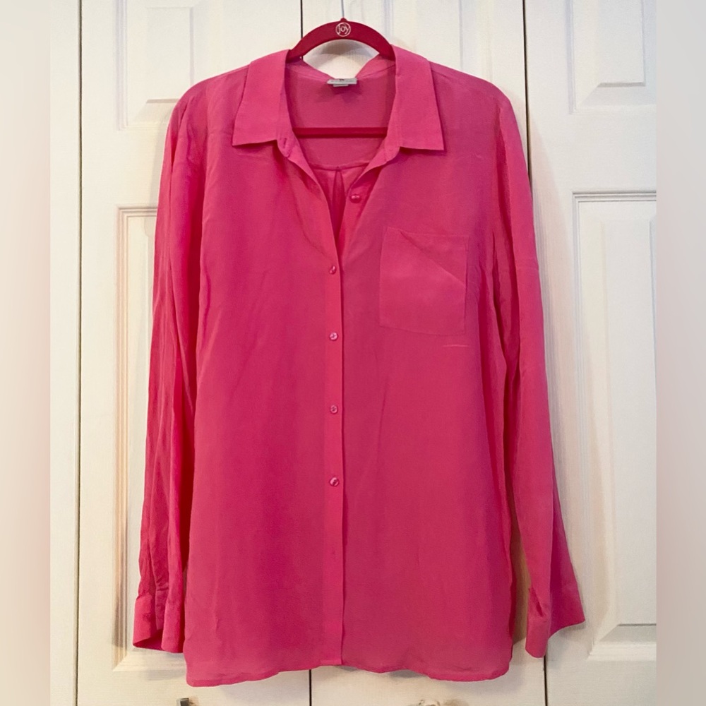 Worthington Pink Long Sleeve Silk Shirt - XLTall